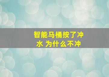 智能马桶按了冲水 为什么不冲